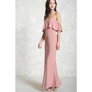 OFF THE SHOULDER MAXI DRESS- MUAVE